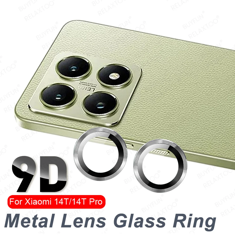 9D Rear Metal Camera Lens Protector For Xiaomi 14T Pro Mi 14TPro 14 T Xiaomi14T 5G Case Back HD Lens Tempered Glass Ring Cover