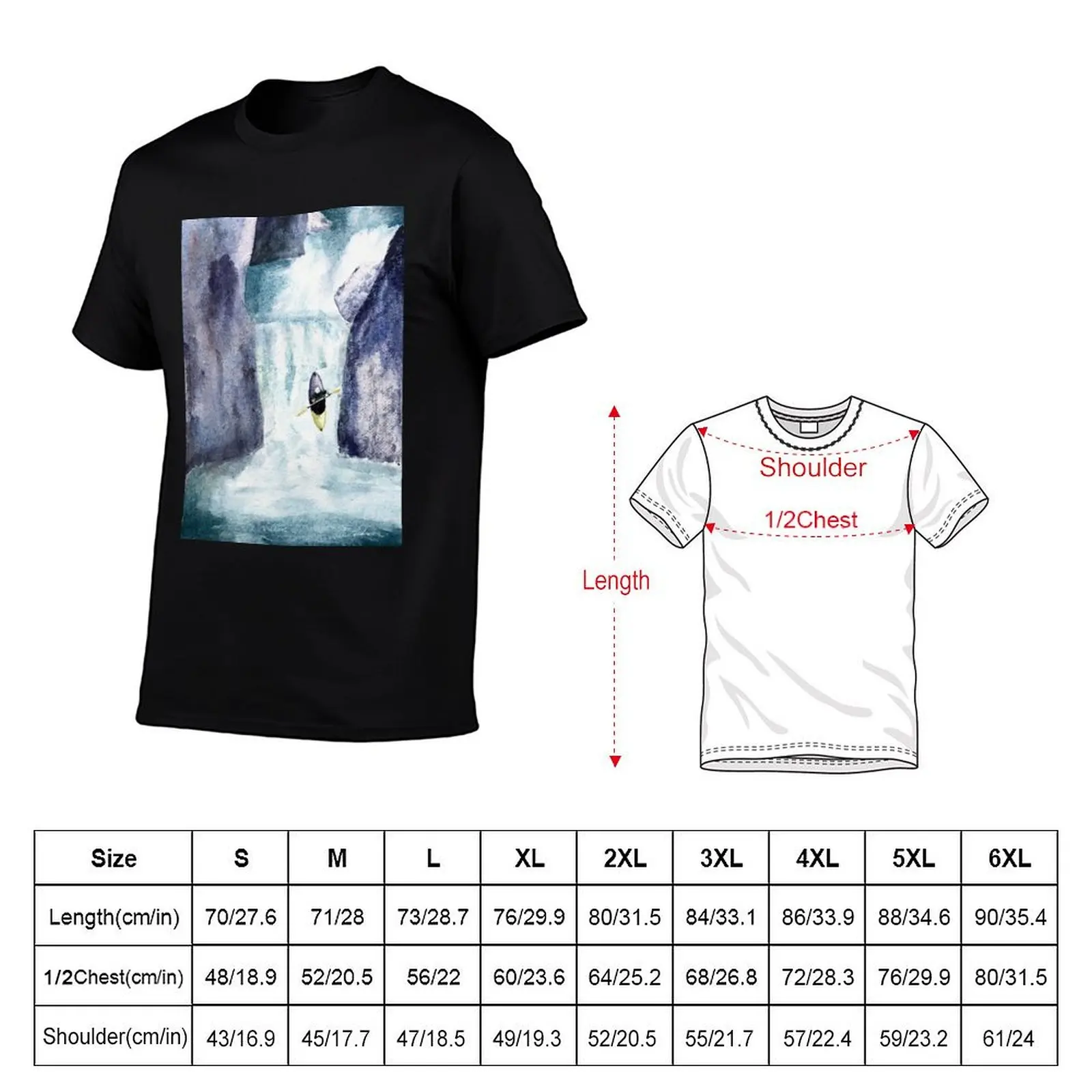 Whitewater Kayak T-Shirt Breathable Basic Cotton T-Shirt