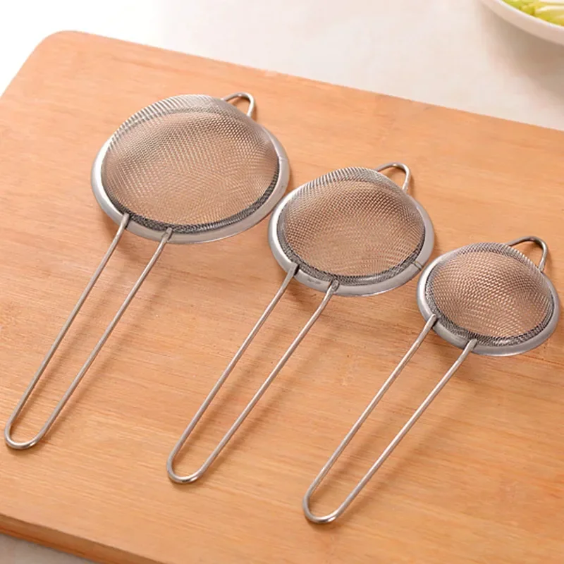 3pcs/set Stainless steel Wire Fine Mesh Oil Strainer Flour Colander Sieve Sifter Pastry Baking Tools kitchen accessories