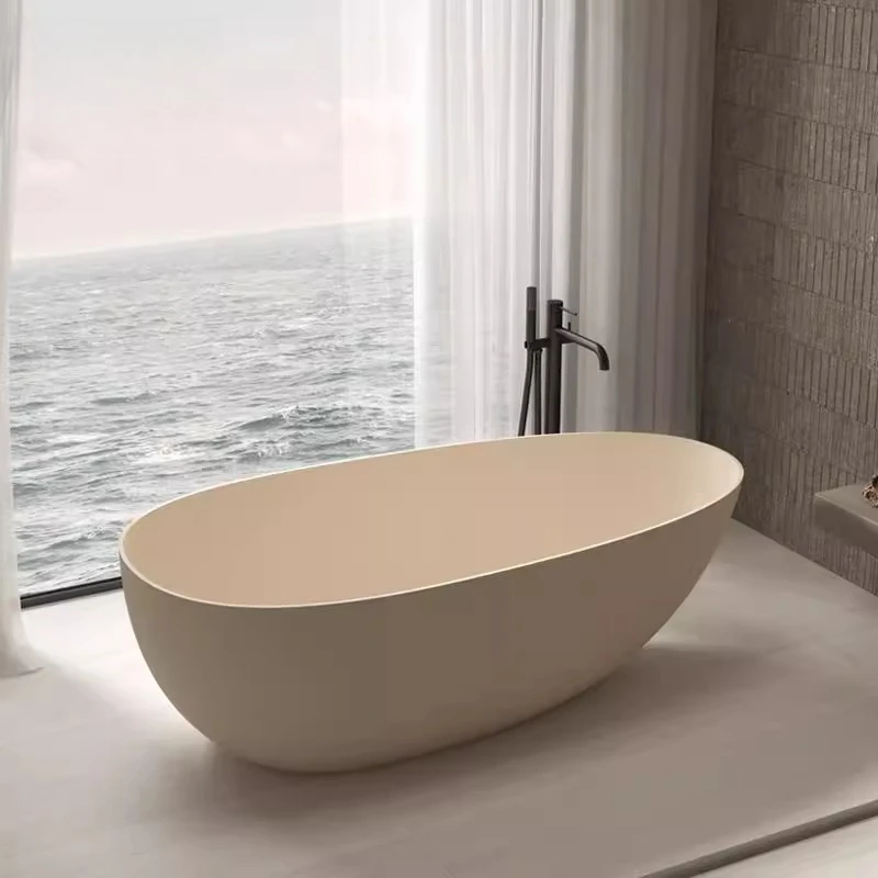 

Wanglin milk coffee artificial beautiful stone integrated independent home Internet celebrity B & B hotel egg type adult bathtub