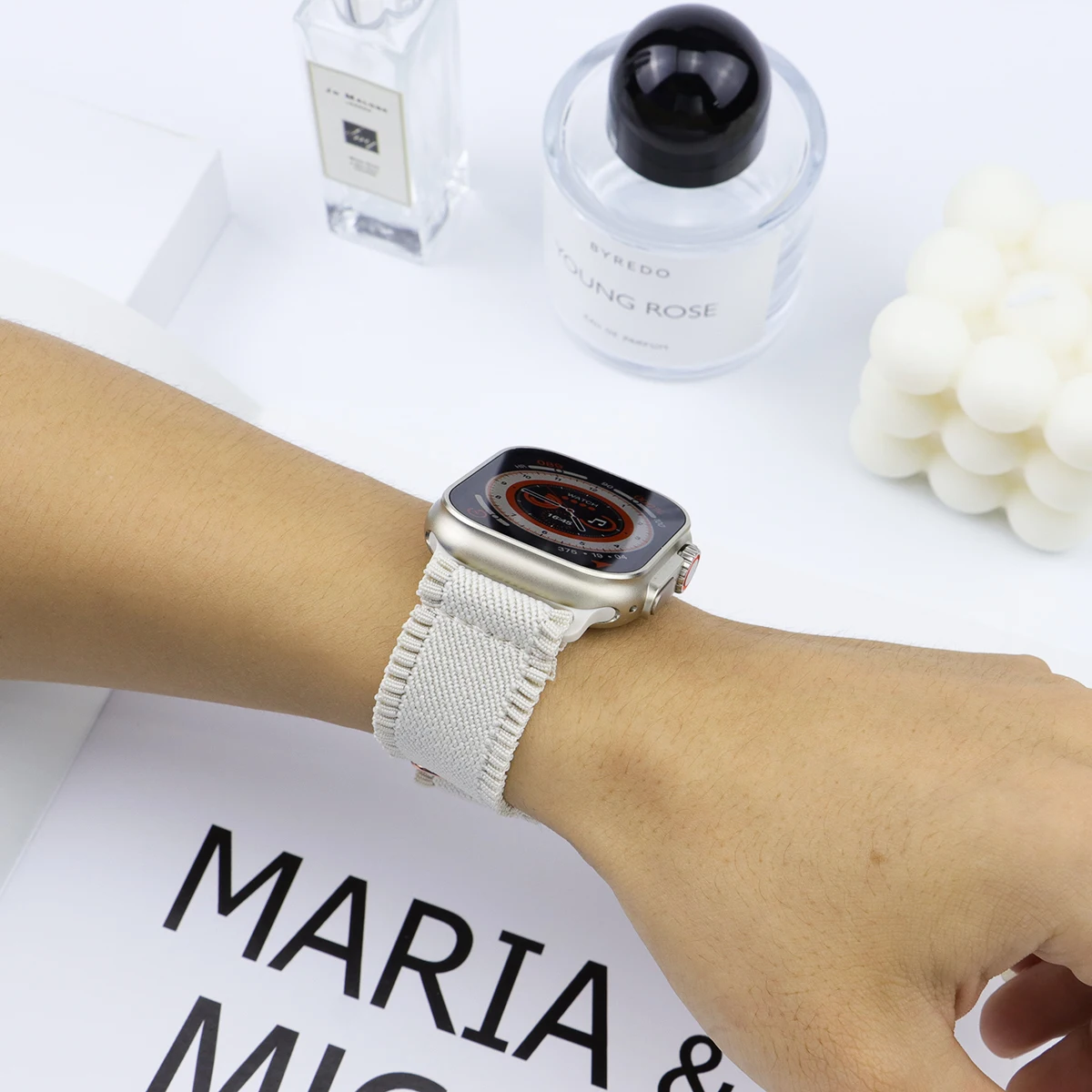 Apple Watch用の伸縮性ナイロンストラップ,Apple Watch用ベルト49mm, 45mm, 44mm, 42バックル,iwatchシリーズウルトラ8, 7, 6,se,5,4,40mmブレスレット,38,41mm