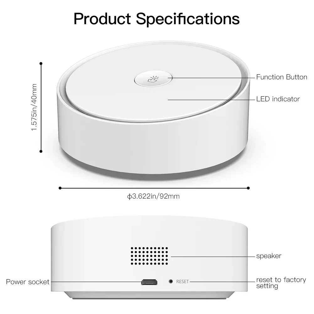 MOES Multi-Mode Smart Gateway ZigBee Bluetooth Mesh Hub Funktioniert mit der Tuya Smart App Sprachsteuerung über Alexa Google Home