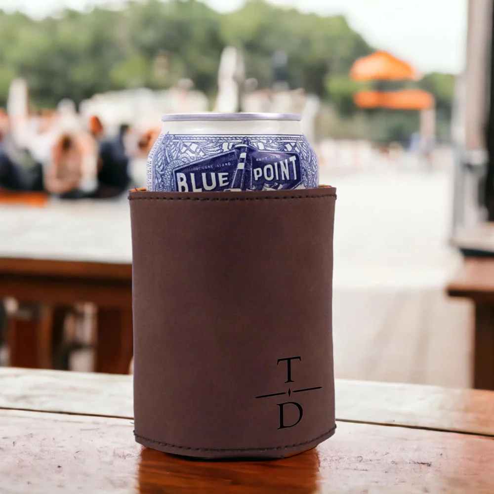 Personalized Beverage Can Leather Case Groomsman Name Gift Engraved Groomsman Can Holder Proposal Creative Gift Customization