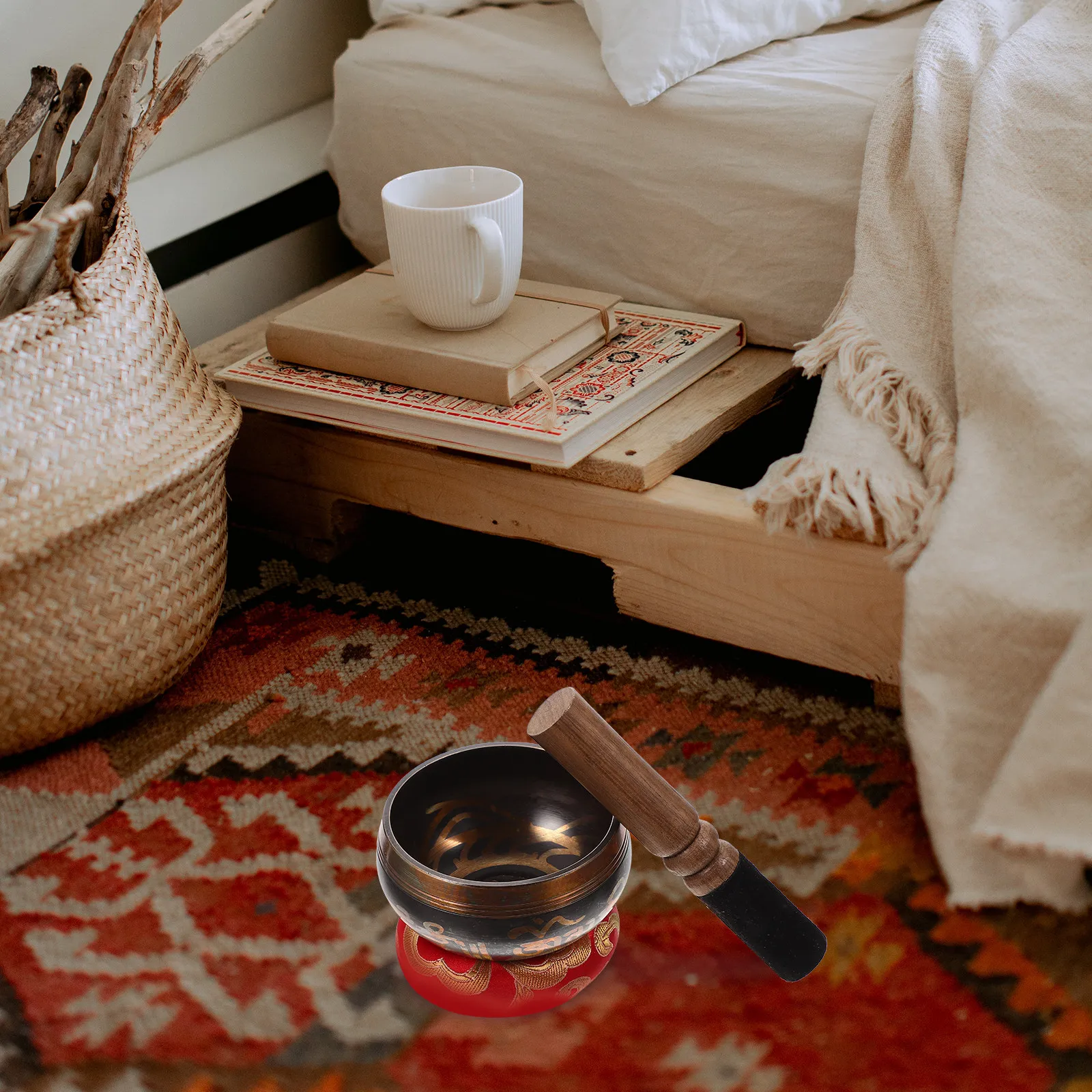 

1 Meditation Singing Set Tibetan Sound Hand Making Copper For Yoga Relaxation Therapy Gift Buddhist Ode Bowl Yoga Bowl Mallet