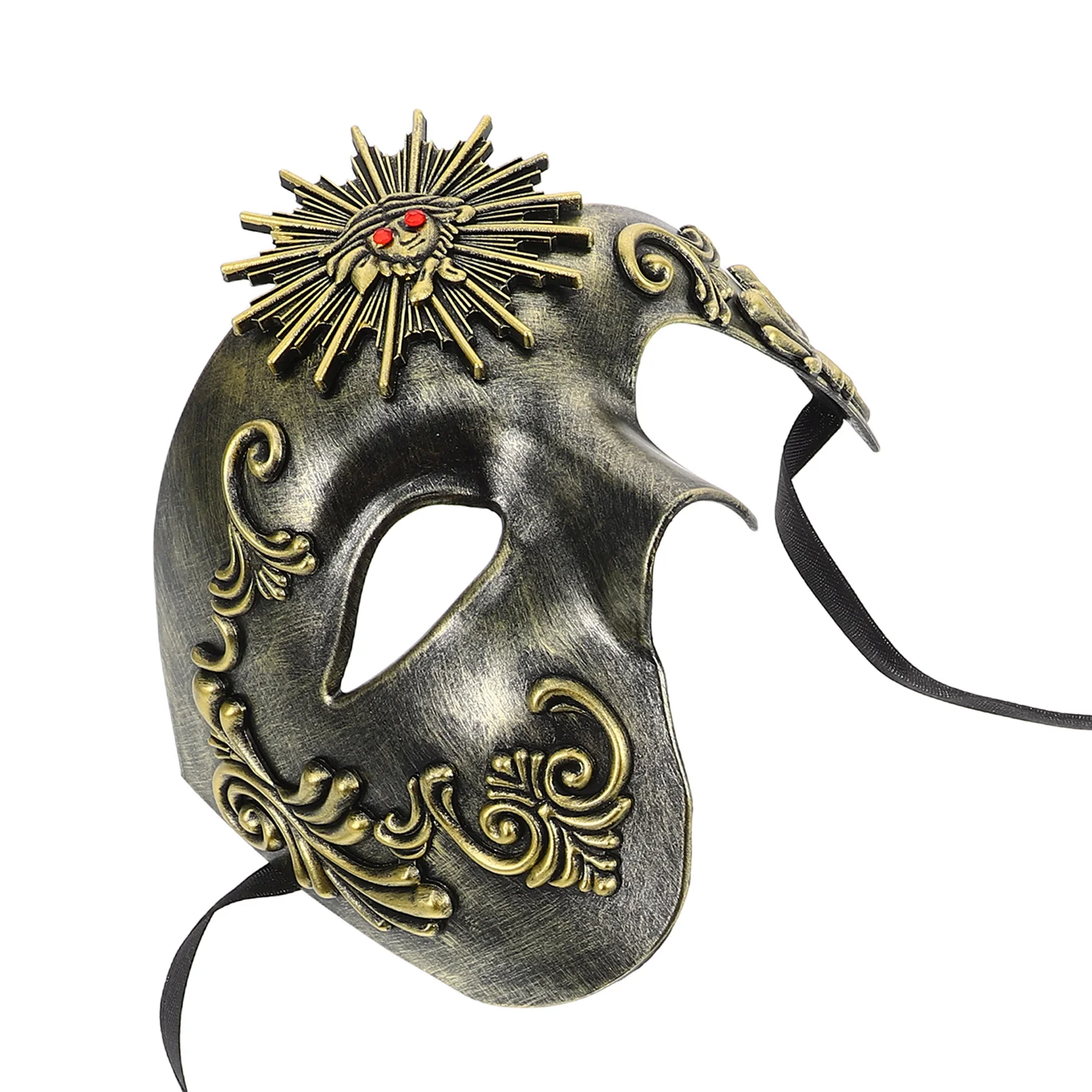 

Venetian Half Face Men Masquerade Mask Male Carnival Mask Lightweight ABS Material Adjustable Elastic Strap Ball Party Accessory