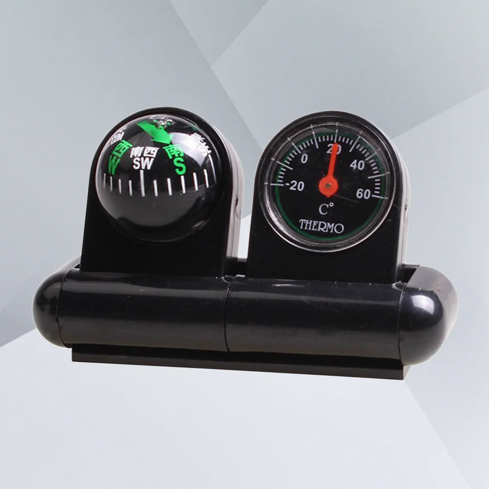 

Car Dual Guide Ball Black Thermometer Compass Auto Vehicle Navigation Dashboard Compass Car Navigation Outdoor Tool