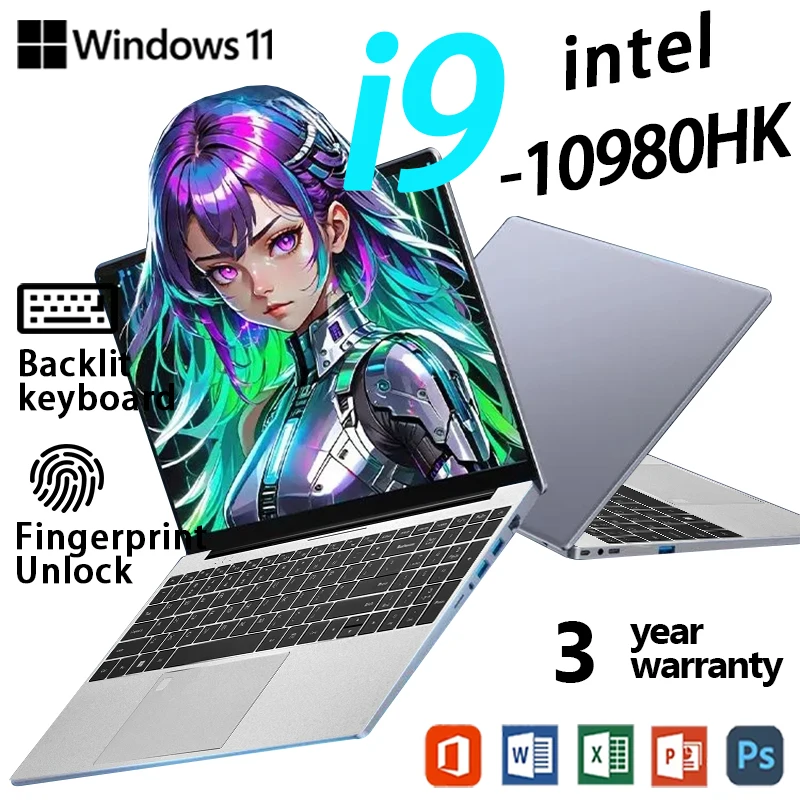 15,6 Zoll Gaming-Laptop Intel Core i9 10980HK Windows 11 16GB DDR4 1TB 2TB SSD Büro Studium Business Laptops PC Gamer Computer