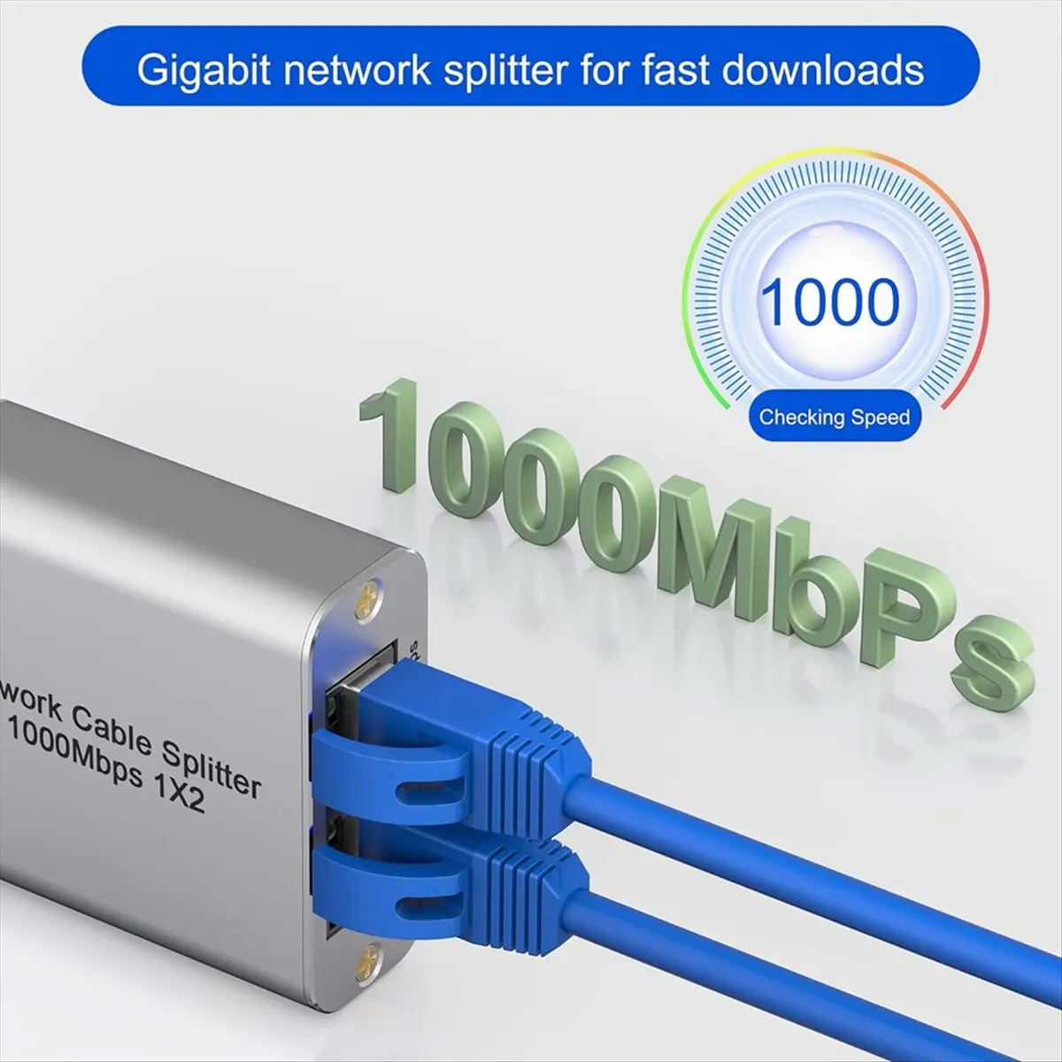 ABGN Ethernet Splitter 1 to 2 High Speed Gigabit Ethernet Switch 2 Port Internet RJ45 LAN Splitter for Cat5/5e/6/7/8 Cable view 6