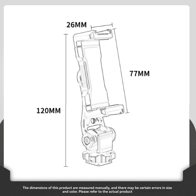 

360 ° Вращающийся держатель телефона с вертикальным зажимом для крепления на холодный башмак для DSLR Android с резьбой 1/4 дюйма-ELEC