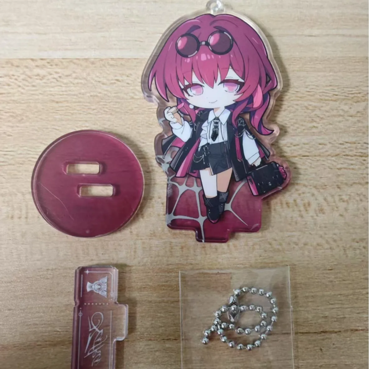 Genshin impacto fufu cartão de dupla camada chaveiro ornamentos pingente dos desenhos animados chaveiro atacado periférico presente de natal