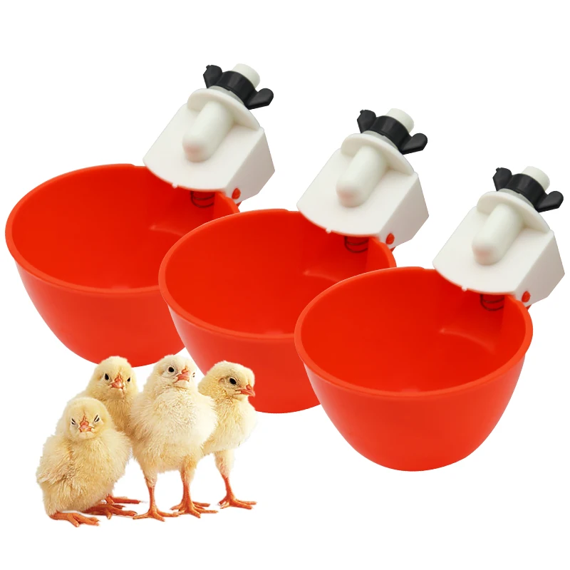 

10/20/30Sets Chicken Waterer Plastic Automatic Chick Bird Quail Drinking Bowl With Screws Poultry Farm Animal Watering Supplies