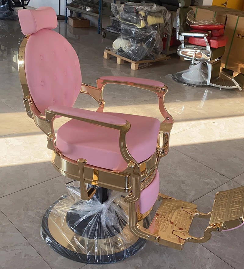 Girls hairdressing pink color   vintageseat chair barber shop