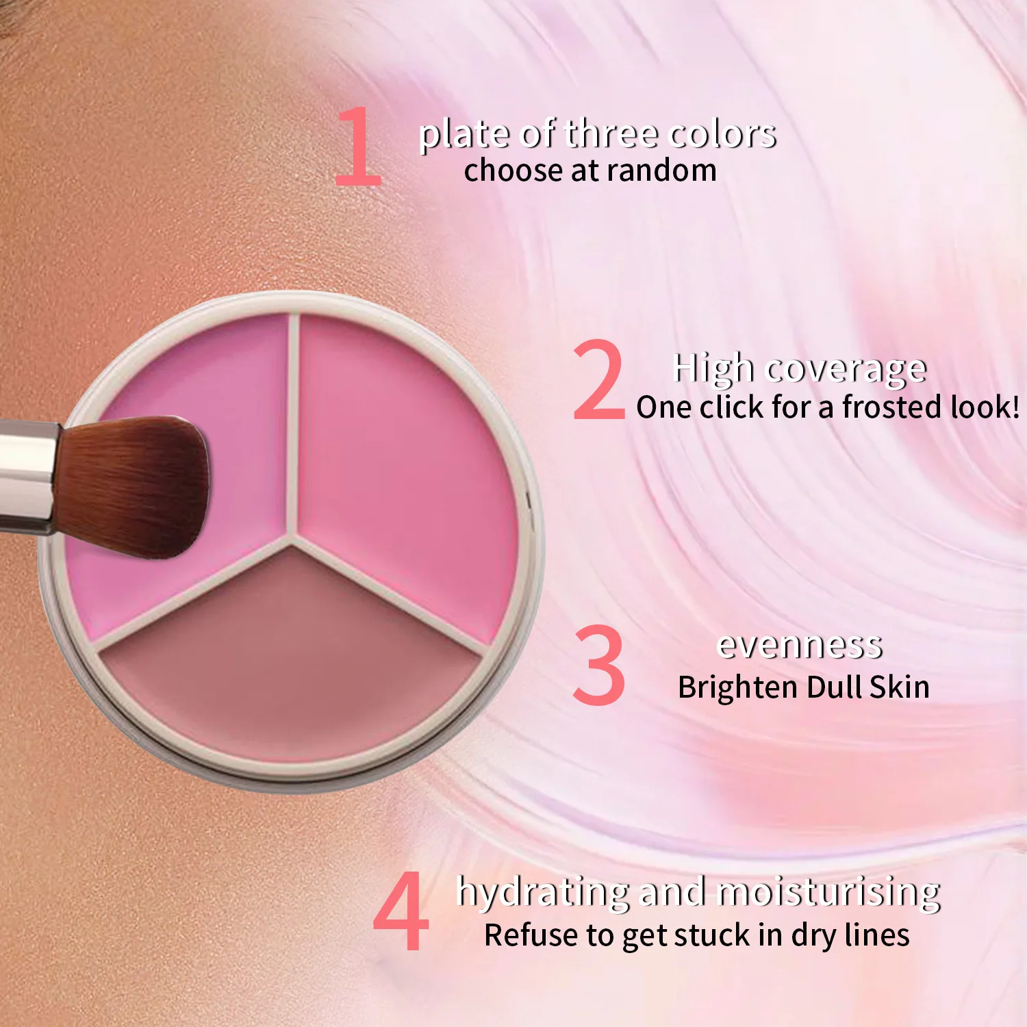 คอนซีลเลอร์ 3 สี ปกปิดรอยคล้ำใต้ตา ปกปิดดีเยี่ยม ครีมปรับสีผิว ไพรเมอร์แต่งหน้าใต้ตา เครื่องสำอางเกาหลี