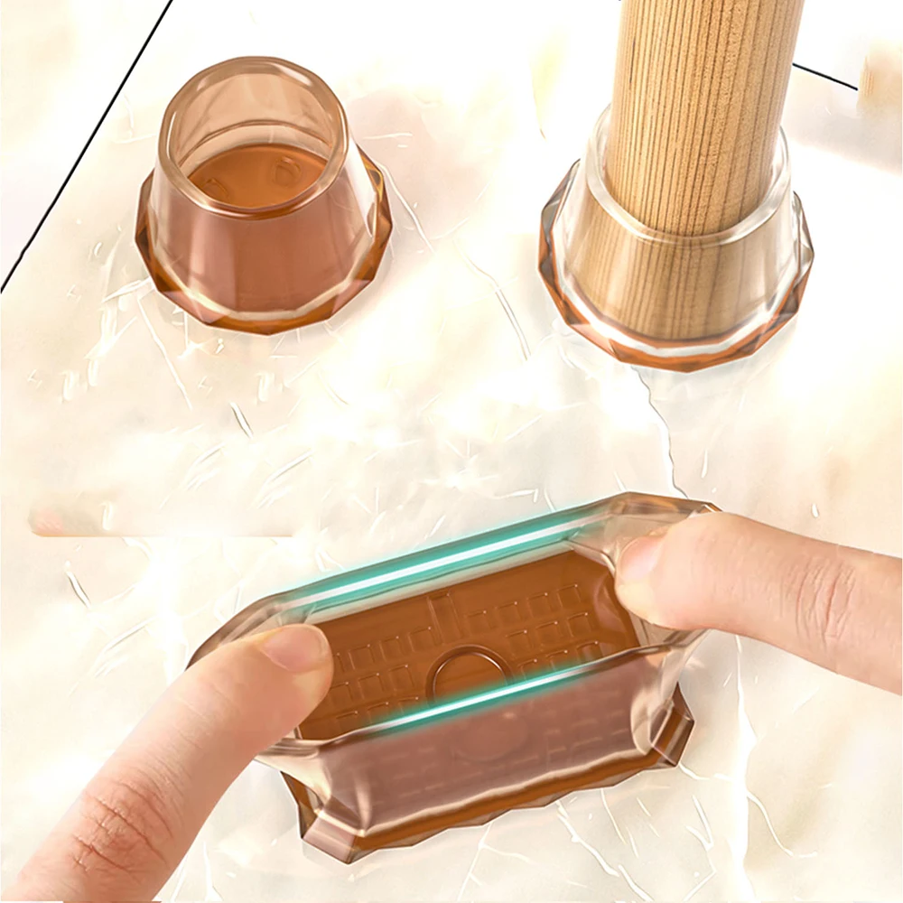 TPR Silicone Protective Cover Table Chair Leg Guards Pads Floor Protectors Furniture Foot Covers Anti Slip&Noise Reduction