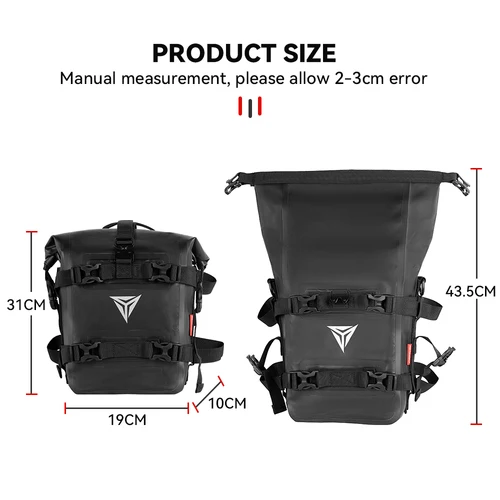Imagen 2 del producto Bolsa lateral para tanque al aire libre, bolsa para SILLÍN de motocicleta, paquete de herramientas, bolsa para barra de choque, impermeable, bolsa seca para parachoques de Moto, 8L, gran capacidad para 1250 GS