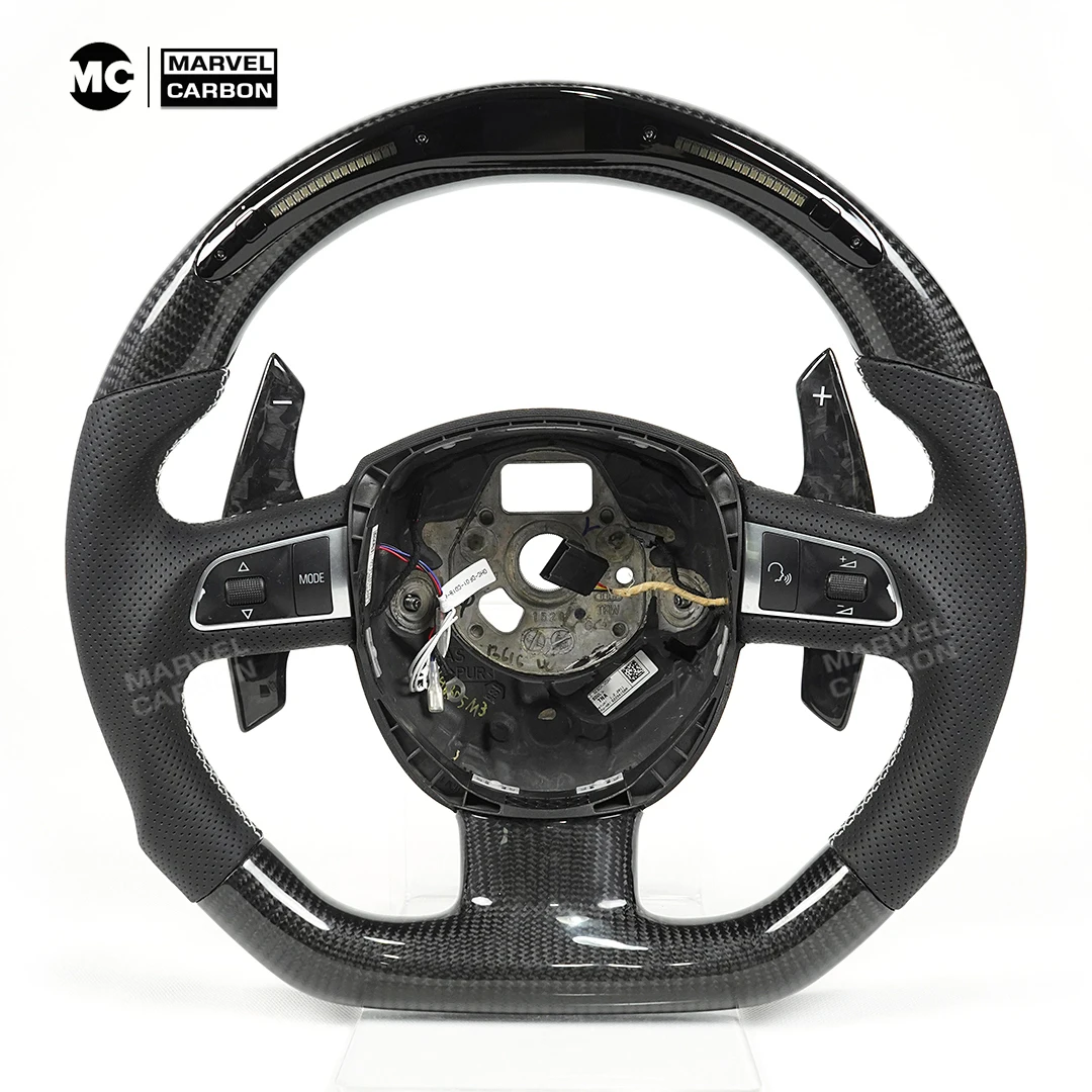 

Carbon Fiber Steering Wheel For Audi R8 TTS TT RS MK2 2008-2013 High Quality Custom Style Perforated leather
