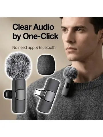 Wireless Mini Microphone For Iphone 17/16/15 Android Phones Omnidirectional Lavalier Microphone for Interviewing Video Podcasts