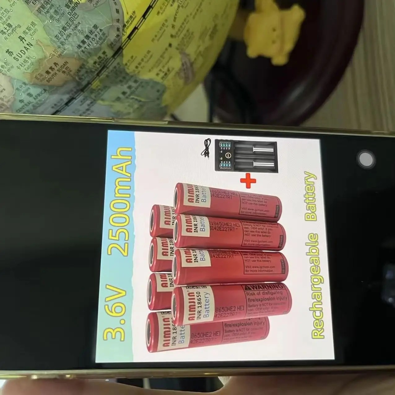 

Original 18650 HE2 3.7V 2500mAh Rechargeable Lithium-ion Battery for Flashlight Fan Remote Control Microphone