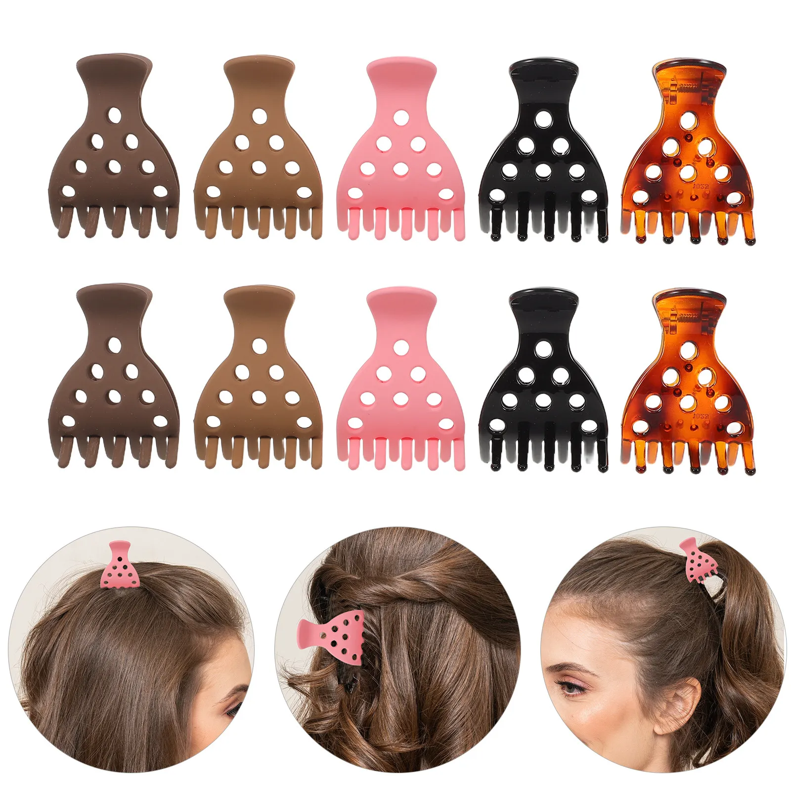 

Набор из 10 заколок-крабов для прикорневого объема волос для женщин, без нагрева, для создания объема, салонный стиль, заколки-крабы «Акула», не оставляют заломов на волосах