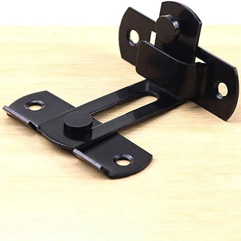 Matt Black Stainless Steel Door Buckle Lock Bolt Lock 90 Degree Door With Cabinet Hasp Lock