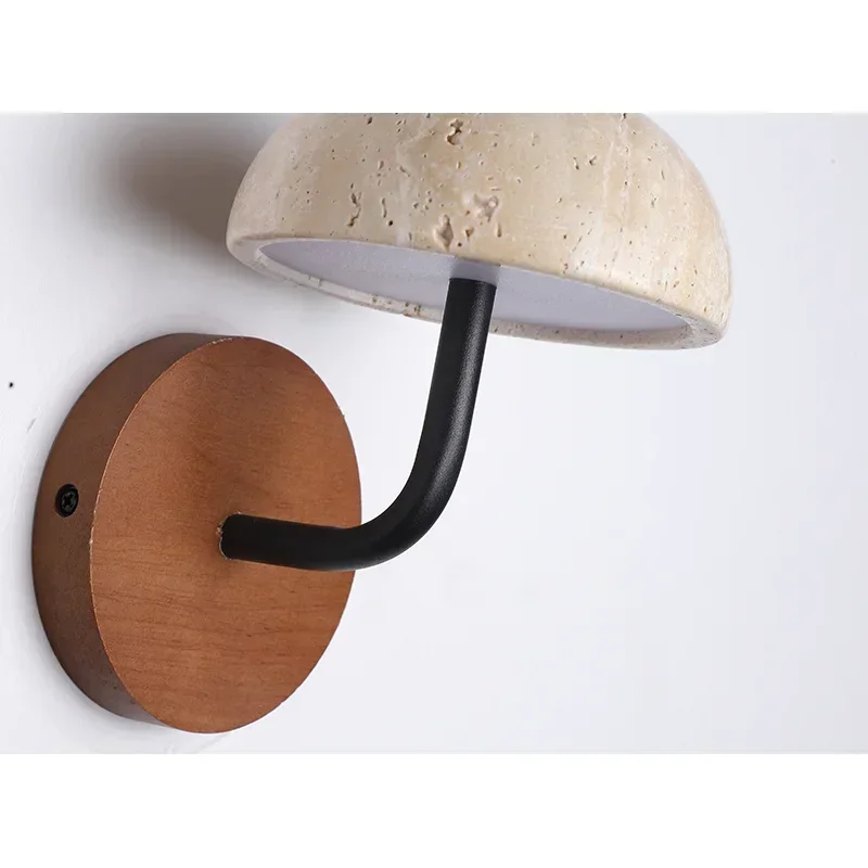 Vintage Retro Mushroom Shape Natural Stone Art Wall Lamp LED Lights Decor Sconce Living Room Decorations For Home Luxury image 6