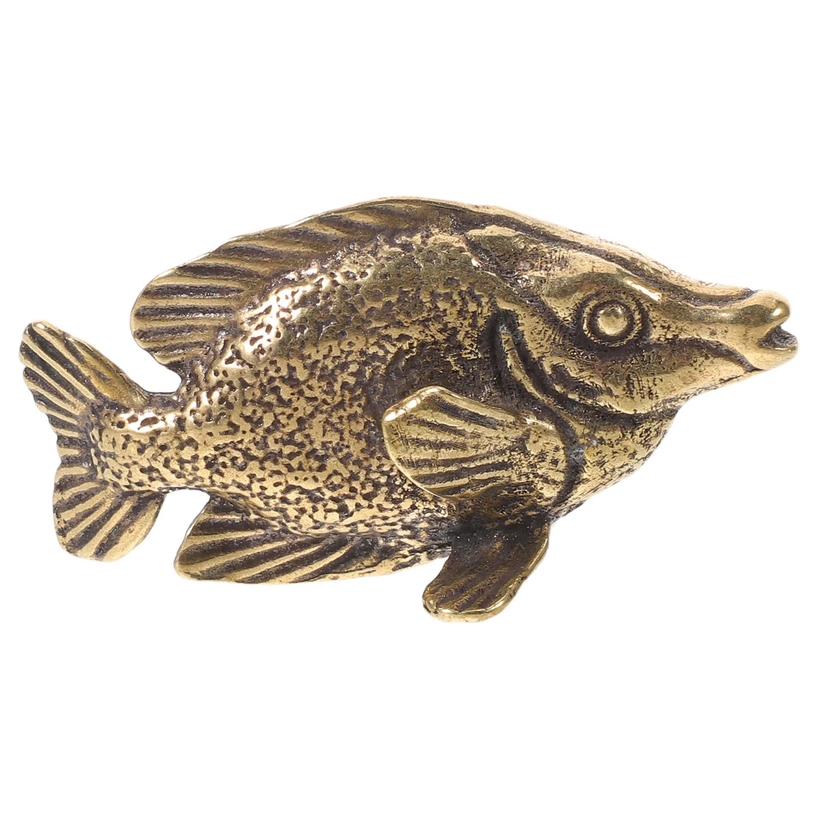

Mini Solid Brass Fish Statue 2.55x1.57x1.10 Vintage Fengshui Desktop Ornament Ocean Themed Home Ornament Fish Decor for Home