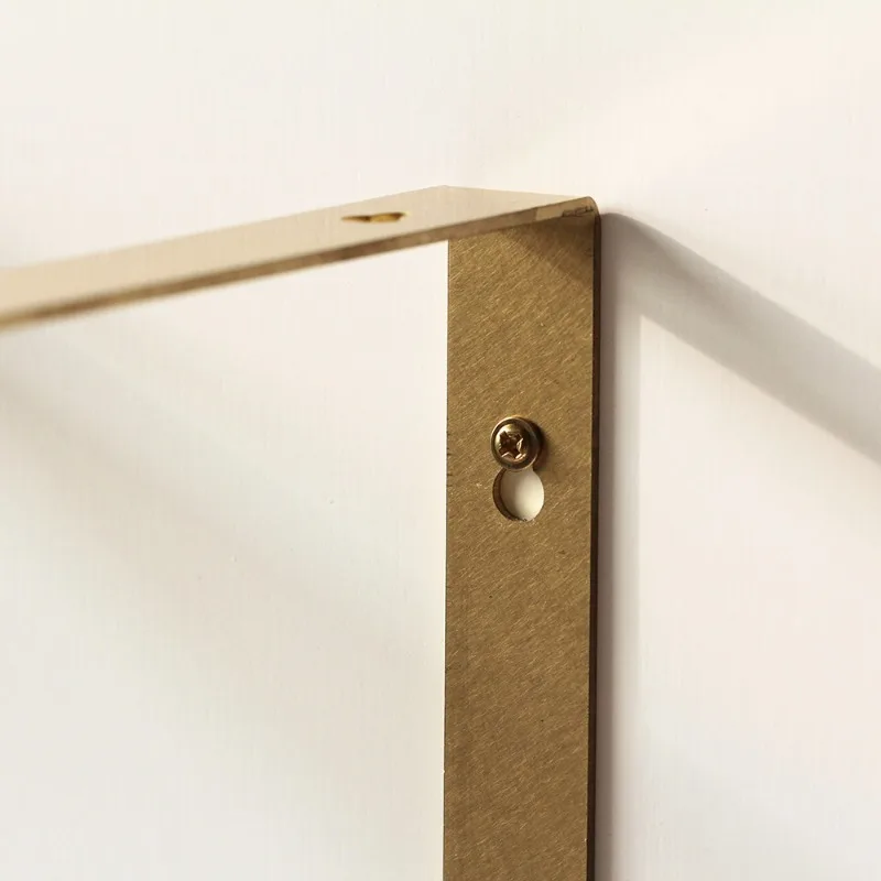Antique Brass Shelf Bracket Triangular Support for Floating Shelves Decorative Hardware Vintage Industrial Home Improvement