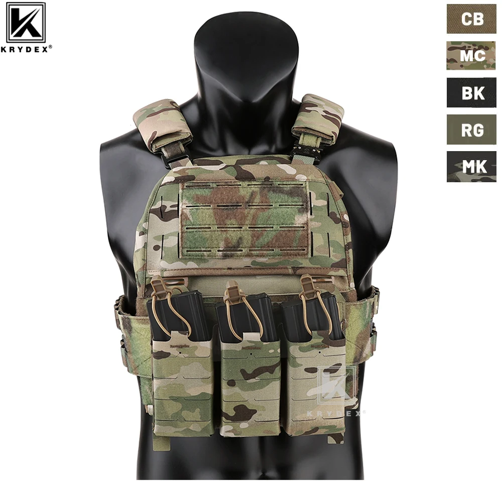 

KRYDEX 500D FCPC V5 Tactical Plate Carrier Vest Front MOLLE Triple Magazine Pouch Assult Cummerbund Combat Hunting Outdoor Vest