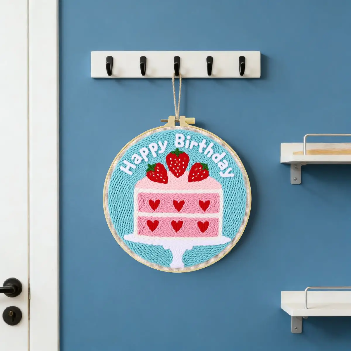 20X20CM/7,87 Zoll Kuchen-Sticknadel-Set, Stickerei-Kit, Stickerei, gestrickte Stickerei, DIY, handgemachtes Geschenk, Heimdekoration – Detail 3