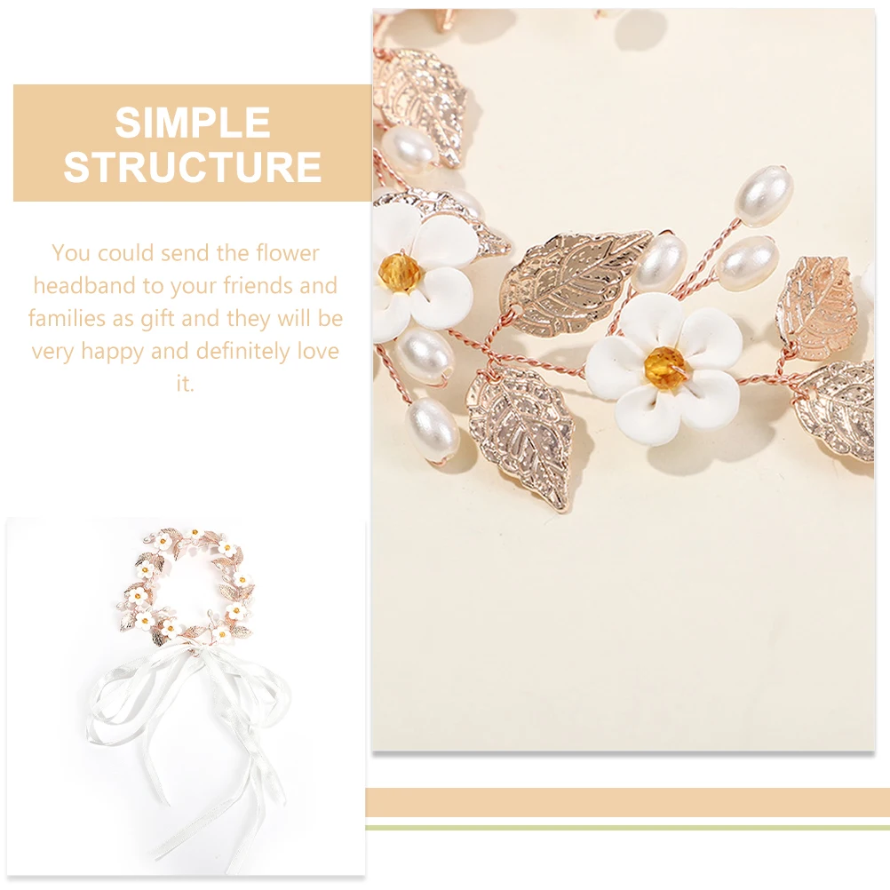 

Bridal Headb Children Accessories Flower Ribbon Wedding Hair Girl Party Photoshoot Durable Comfortable