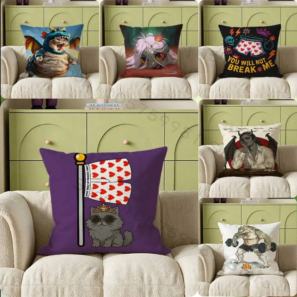 Novel D-Dungeon C-Crawler C-Carl Cartoon Printing Pillowcase Customized Pillow Cover for Sofa Home Decor