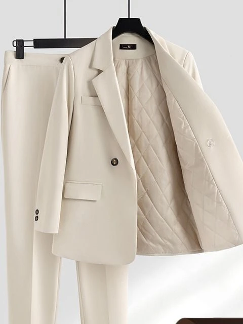 

Women's Casual Quilted Blazer Winter 2025 Thick Petite Office Suit Jacket Coat