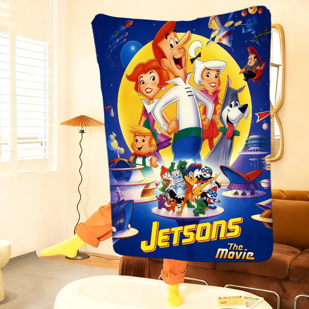 

Плед с героями мультфильма J-Jetsons, очень уютный плюшевый плед для гостиной, дивана, детский подарок на день рождения