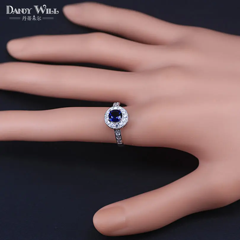 classic style blue stone silver 925 costume jewelry for women hoop earrings ring necklace with pendant factory directly sales