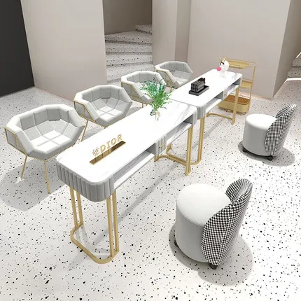 Beauty Chair Set Combination Modern Manicure Table Marble Manicure Table
