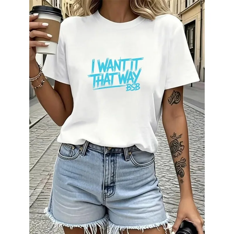 Women's White Crew Neck T-Shirt with 