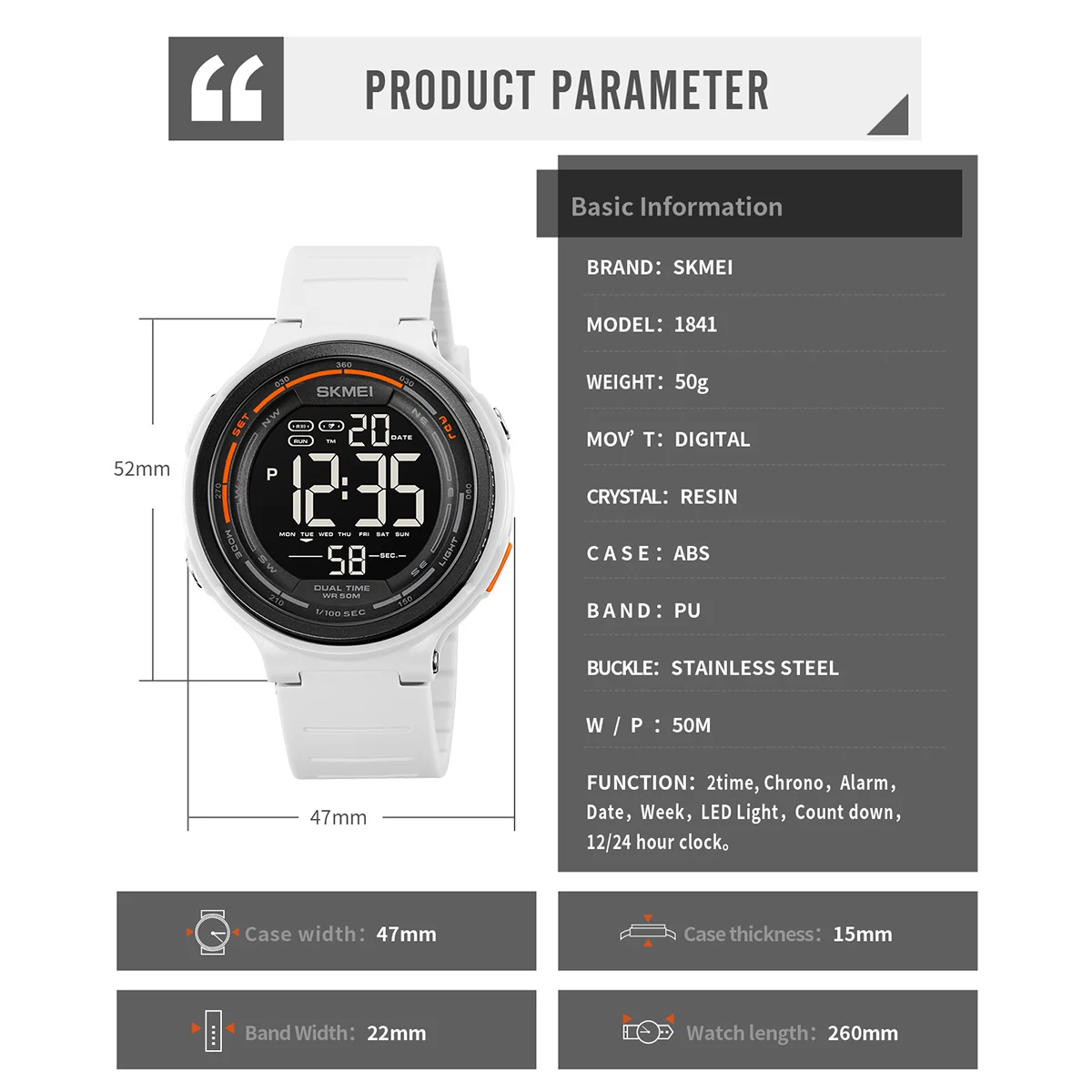 Jam Tangan Digital Pria Tampilan Lampu Belakang Olahraga Pedometer Stopwatch Jam Tangan Hitung Mundur Jam Perhitungan Kalori Kalender