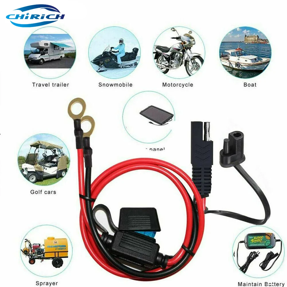 16AWG 2 Pin Quick Disconnect To O Ring Terminal Harness Connecters Cord Cable Connector For Battery Charger/Maintainer