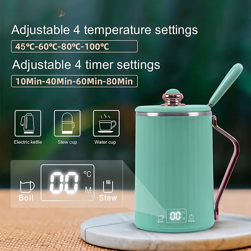 Picture 6: 450ml Portable Electric Teapot, Mini Multi-functional Electric Kettle,  4-Speed Control & Keep Warm Function For Tea Coffee Milk