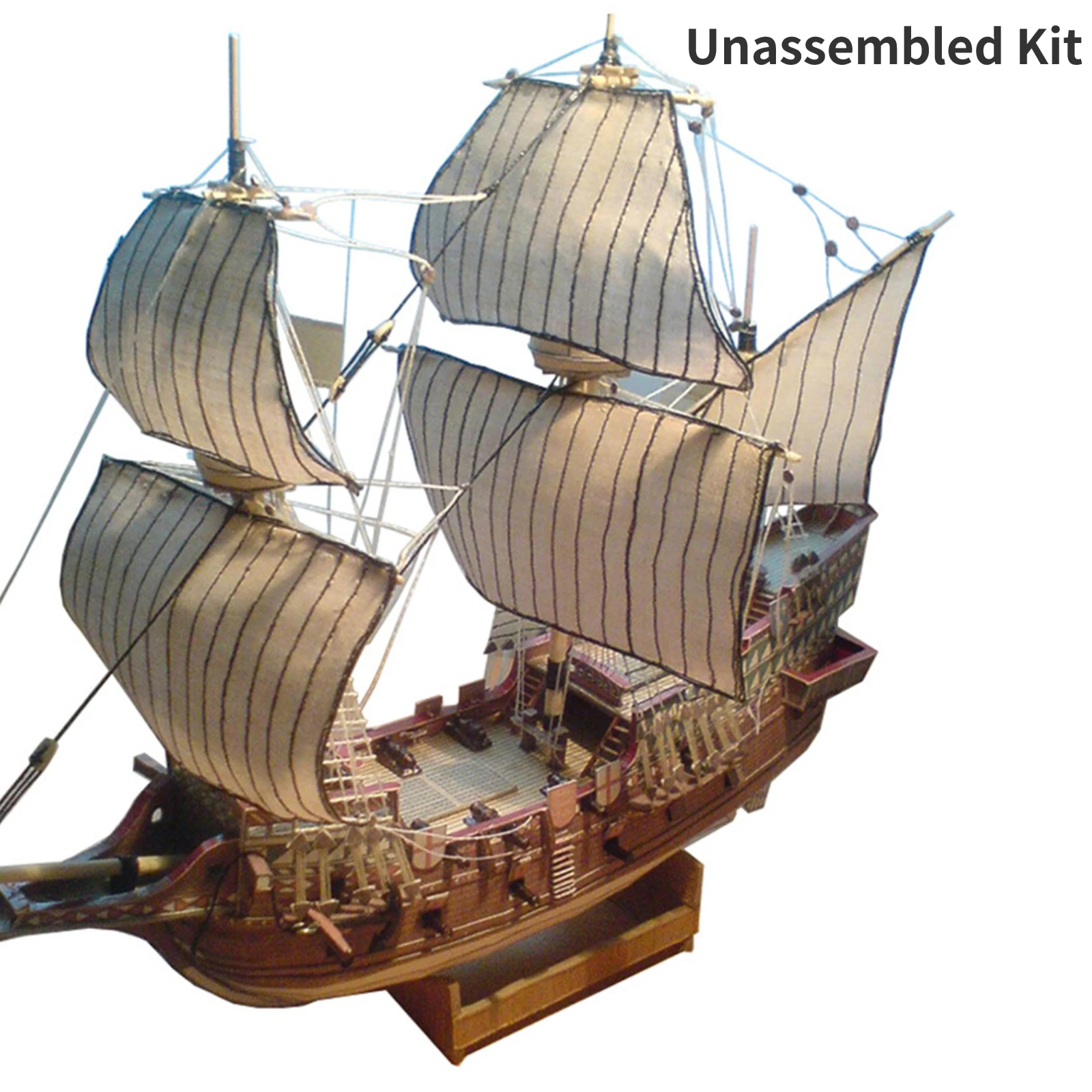 

DIY Paper Boat Model 1:100 Galeon Golden Hind Sail Battleship Unassembled Paper Model Sailboat DIY Paper Puzzle Kit Gift Toy