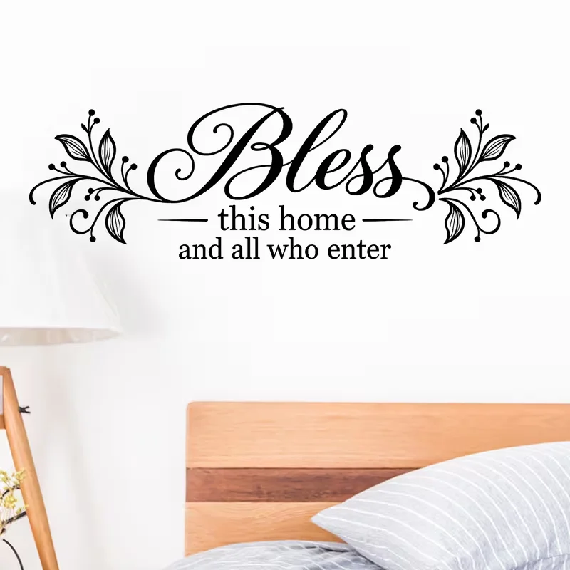 1pc Easy Black English Blessing Quote Wall Sticker, Text Meaning 