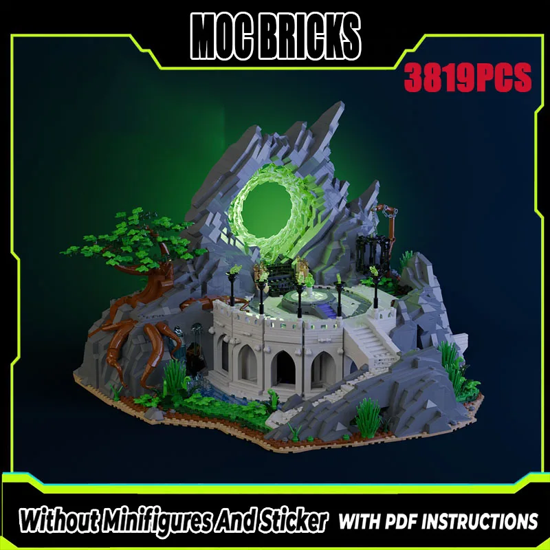 새로운 MOC 빌딩 블록 영화 장면 중세 성 건축 모델 어두운 문 모듈 형 어린이 장난감 선물 DIY 조립 세트