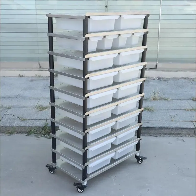 Reptile Feeding Fence Rack with Hidden Display Barrel and Feeding Box Stainless Steel Plastic Polka Dot Pattern