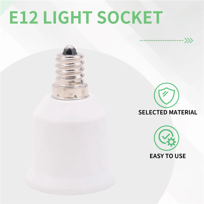 

WORTHOWN-48 Pack E12 To E26 Adapter E12 Light Socket To Medium Base E26 E27 Converter Light Socket Adapter Chandelier Socket