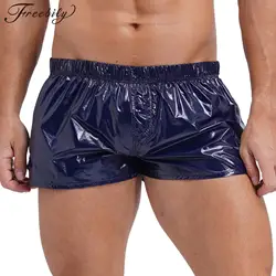 Erkek Parlak erkek mayoları Alçak Mayo Yan Yarık plaj şortu Erkek Mayo Beachwear Yüzme Havuzu Parti Gece Kulübü Kostüm