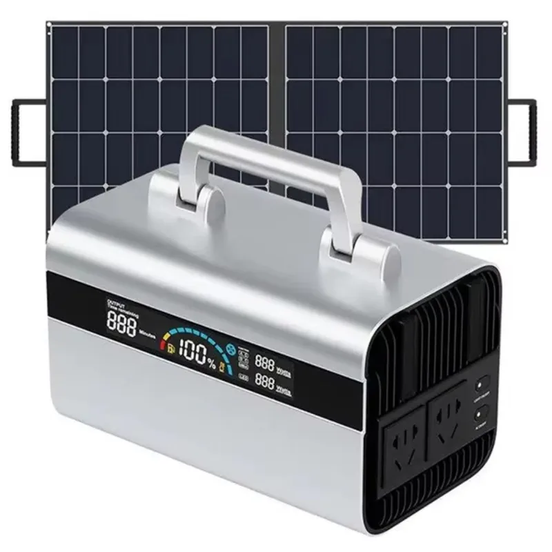 

Portable Power Station 600W Pure Sine Wave Solar Input Outdoors Camping Travel Emergency Portable Power Supply