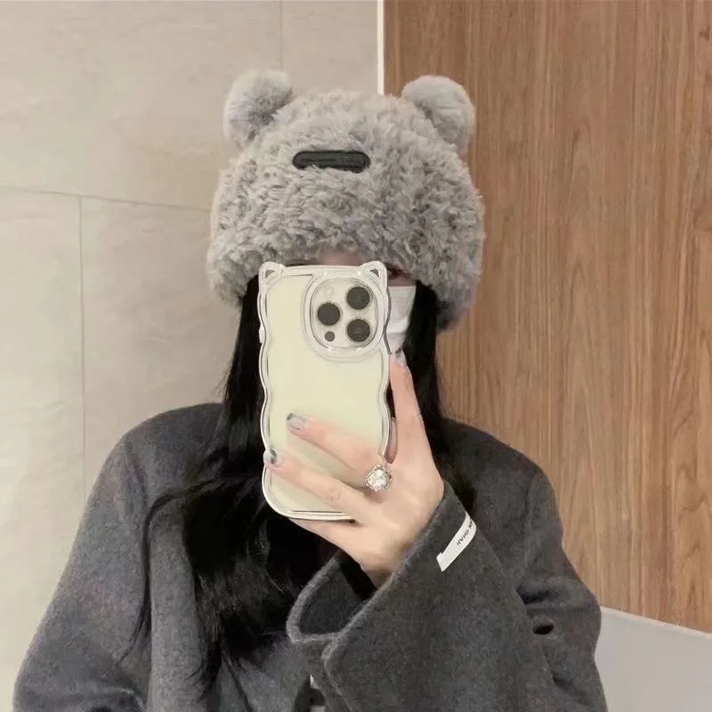 Letter Bear Ears Knittedcute Woolen Hat Beanie Hat Cat Ears Beanie All-Match Skull Lovely Cap Winter/Autumn Cute Popular Hat image 4