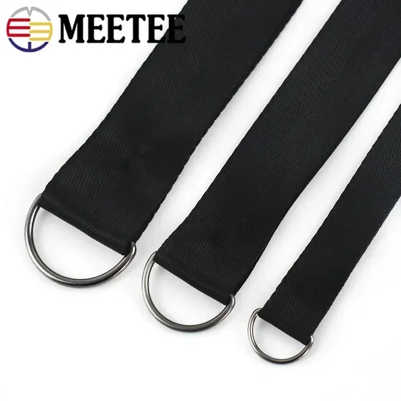 20Pcs Meetee 15-50mm D Ring Buckle for Backpack Strap Metal Clasp Bag Shoes Adjustment Buckles Webbing DIY Hardware Accessories