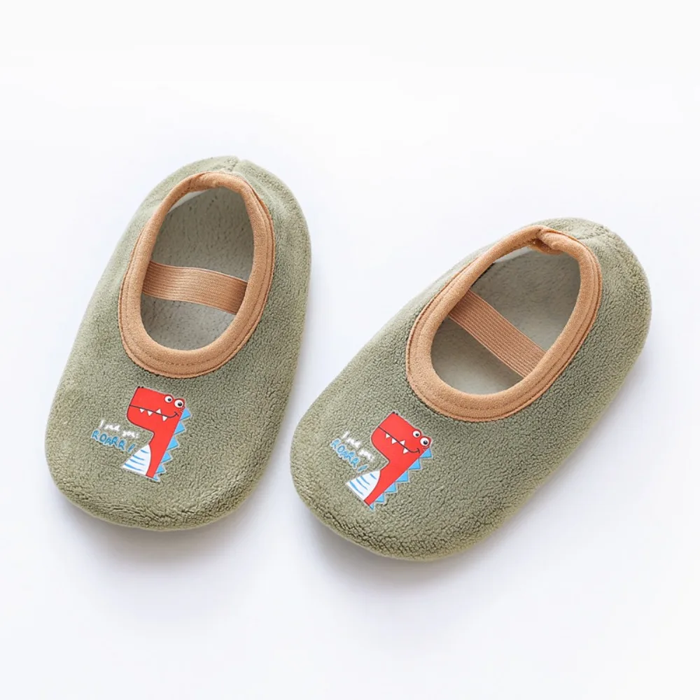 

Rubber Sole Sock Anti Skid Warm Cushion Toddler Slipper Socks Lightweight Cartoon Design Infant Soft Soled Shoes First Walker