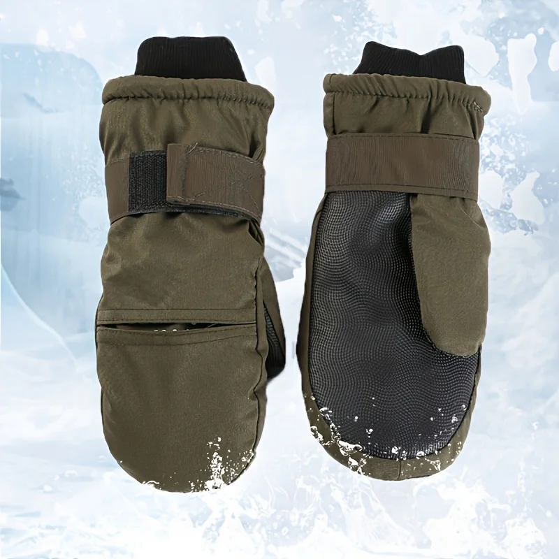 قفازات شتوية - دافئة مع بطانة من الصوف للتزلج والأنشطة الخارجية، قابلة للغسل يدويًا